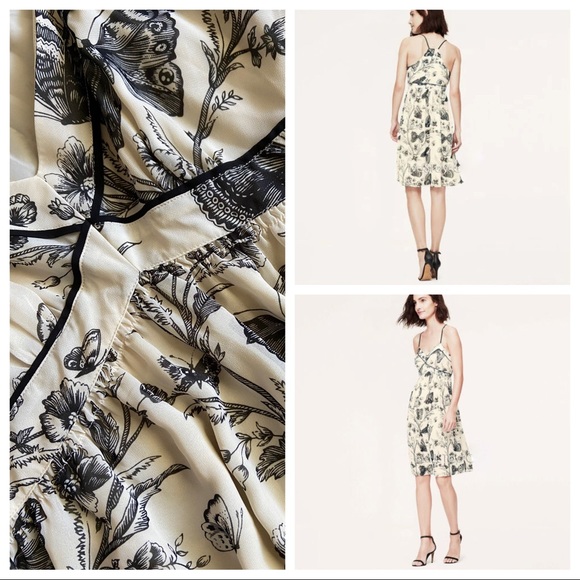 Ann Taylor Loft Racerback Fit & Flare Butterfly Garden Dress - Picture 4 of 16